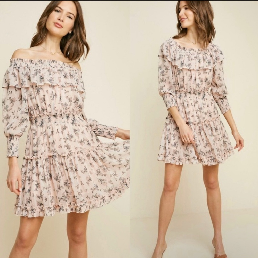 Hayden Pink Tiered Floral Dress
